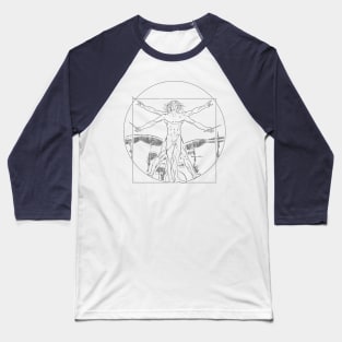 Vitruvian Drummer Da Vinci Baseball T-Shirt